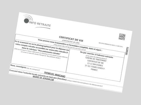 certificat de vie